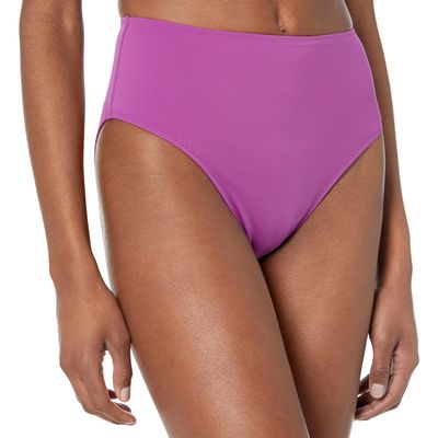 Amazon Essentials Women's High Waist High Leg Bikini Bottom, Violet, Small