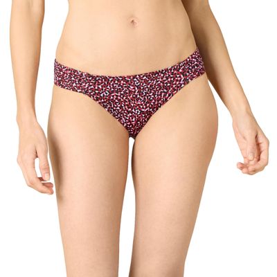 Amazon Essentials Women's Side Tab Bikini Swimsuit Bottom, Brick Red Leopard, X-Large
