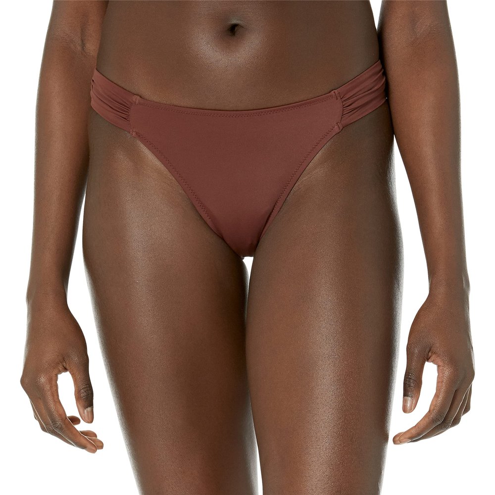 Amazon Essentials Women's Ruched Full Coverage Bikini Bottom, Deep Brown, XX-Large