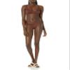 Amazon Essentials Women's Ruched Full Coverage Bikini Bottom, Deep Brown, XX-Large view 4
