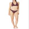 Amazon Essentials Women's Light-Support Padded Tie Halter Bikini Swimsuit Top (Available in Plus Size), Brick Red Leopard, X-Large view 4