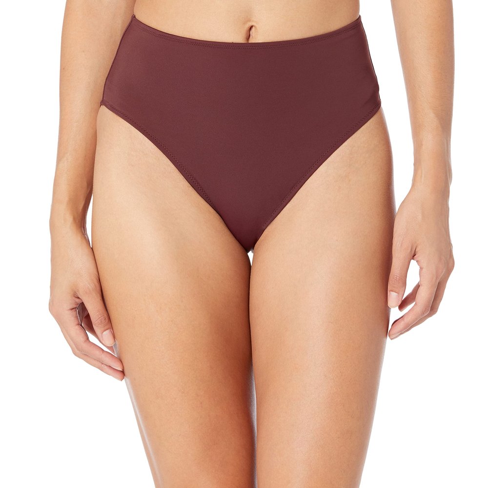 Amazon Essentials Women's High Waist High Leg Bikini Bottom, Deep Brown, XX-Large