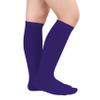 Durio Toddler Purple Knee High Socks for Girls Boys Cotton Kids Halloween Socks Sports Kids Soccer Socks Striped Youth Baseball Socks Pure Purple One Size view 2