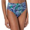 Amazon Essentials Women's High Waist High Leg Bikini Bottom, Deep Blue Paisley, Large view 1