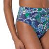 Amazon Essentials Women's High Waist High Leg Bikini Bottom, Deep Blue Paisley, Large view 4