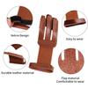 FENJANER Archery Glove 3 Finger Guard Leather Finger Tab for Adult Youth Beginner (Brown) view 3