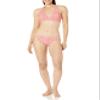 Amazon Essentials Women's Light-Support Padded Tie Halter Bikini Swimsuit Top (Available in Plus Size), Pale Peach Micro Floral, Small view 4