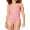 Amazon Essentials Women's One-Piece Coverage Swimsuit (Available in Plus Size), Pale Peach Micro Floral, 5X view 1