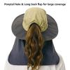 BASSDASH Women UPF 50 Sun Hat with Ponytail Hole Neck Flap Water Resistant Fishing Outdoor view 2