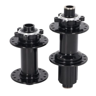 Alomejor 2pcs Hubs, 32 Holes 4 Bearing Front Rear Hub Replacement Black Aluminium Alloy Disc Hubs for Mountain Cycling
