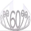 Crown,Crystal Tiara,Hair Accessories,Princess Imperial Crown 1pc 60 Years Old Birthday Imperial Crown Alloy and Rhinestone Number Comb Imperial Crown Elegant Headwear (Silver) (Color : Silver) view 2