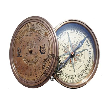 Antique Brass Pocket Sundial Compass for Navigation for Outdoor Activities Camping Hiking 3 inch