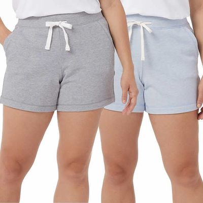 32 DEGREES Women's Short, 2-Pack, Heather Gray/Heather Powder Blue, XX-Large