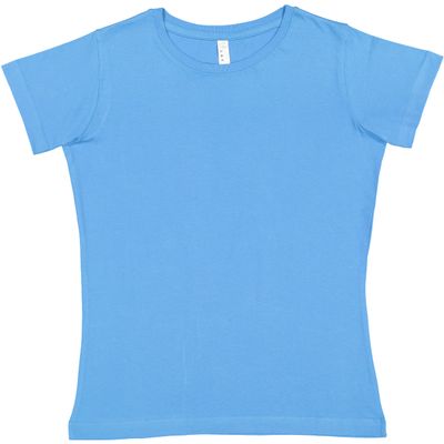 LAT Women 100% Cotton Jersey Crew Neck Short Sleeve Tee (3516) Tradewind, S