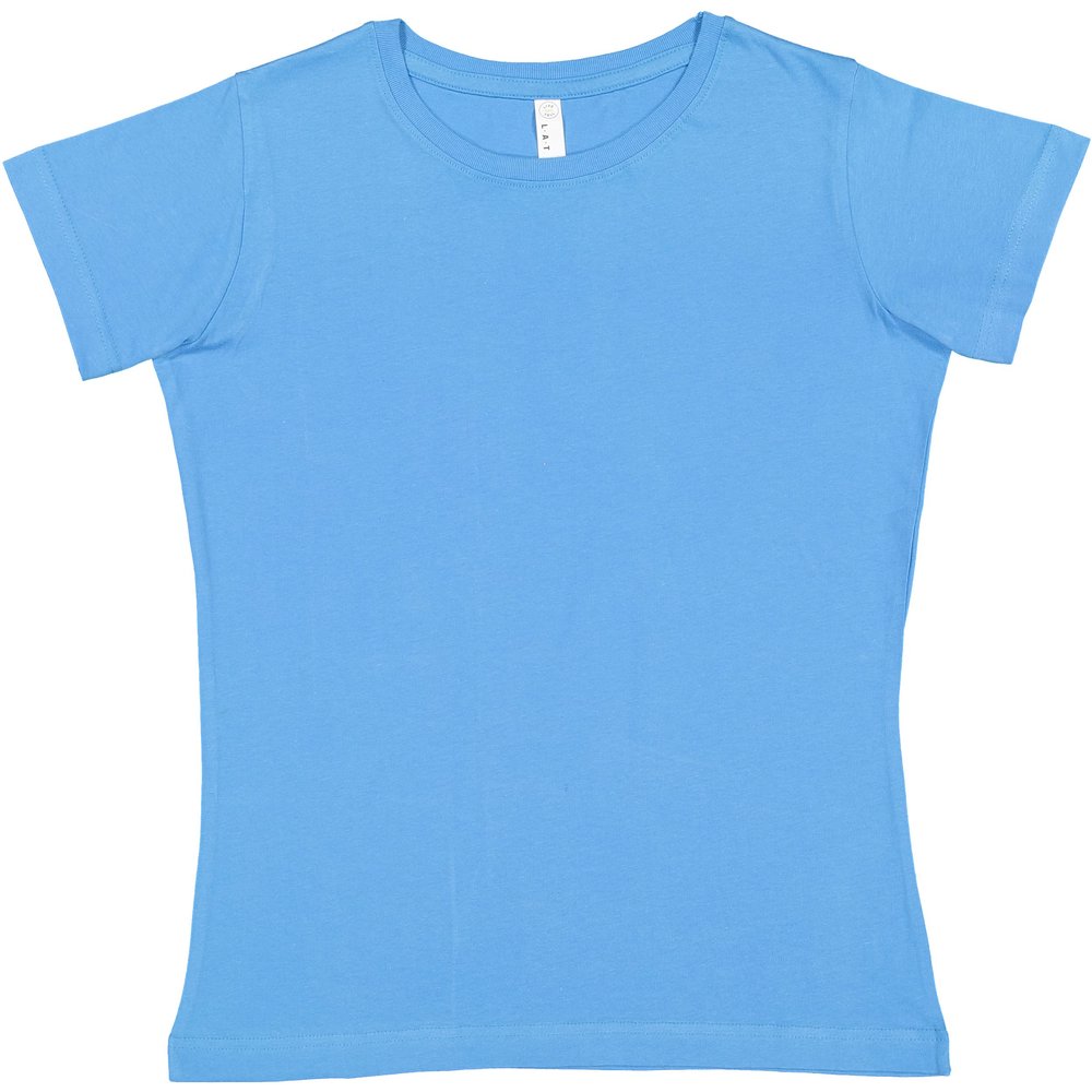 LAT Women 100% Cotton Jersey Crew Neck Short Sleeve Tee (3516) Tradewind, S