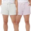 32 DEGREES Women's Cool 2-Pack Pull On Short, Heather White/Heather Smokey Grape, Large view 1