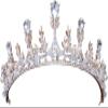 AVRYN Crown,Crystal Tiara,Hair Accessories,Princess Imperial Crown Handmade Wedding Bridal Imperial Crown Princess Pearl Rhinestone Headband for Party Wedding Cosplay (Golden) (Color : Golden) view 1