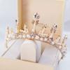 AVRYN Crown,Crystal Tiara,Hair Accessories,Princess Imperial Crown Handmade Wedding Bridal Imperial Crown Princess Pearl Rhinestone Headband for Party Wedding Cosplay (Golden) (Color : Golden) view 3