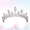 AVRYN Crown,Crystal Tiara,Hair Accessories,Princess Imperial Crown Handmade Wedding Bridal Imperial Crown Princess Pearl Rhinestone Headband for Party Wedding Cosplay (Golden) (Color : Golden) view 4