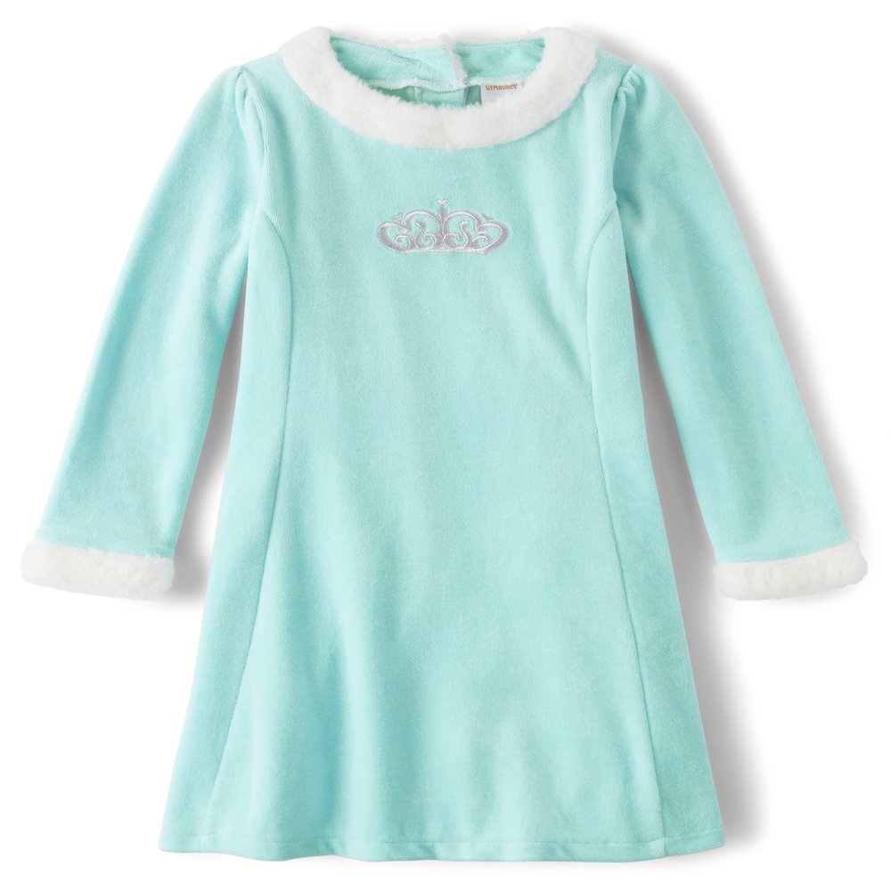 Gymboree,and Toddler Long Sleeve Sweater Dresses,Baby Blue Crown,8