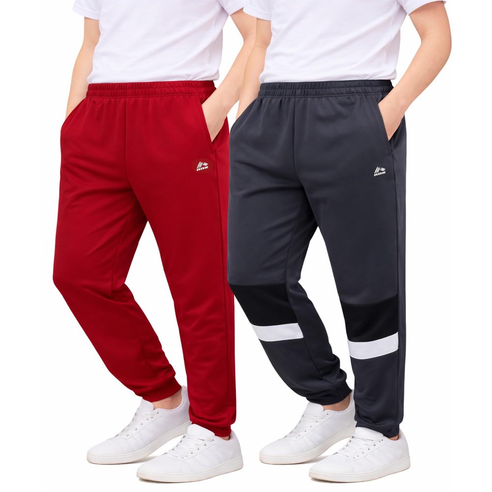 RBX Boys Sweatpants, 2-Pack Performance Joggers, Elastic Waist & Pockets