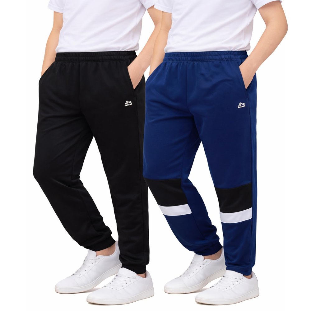 RBX Boys Sweatpants, 2-Pack Performance Joggers, Elastic Waist & Pockets