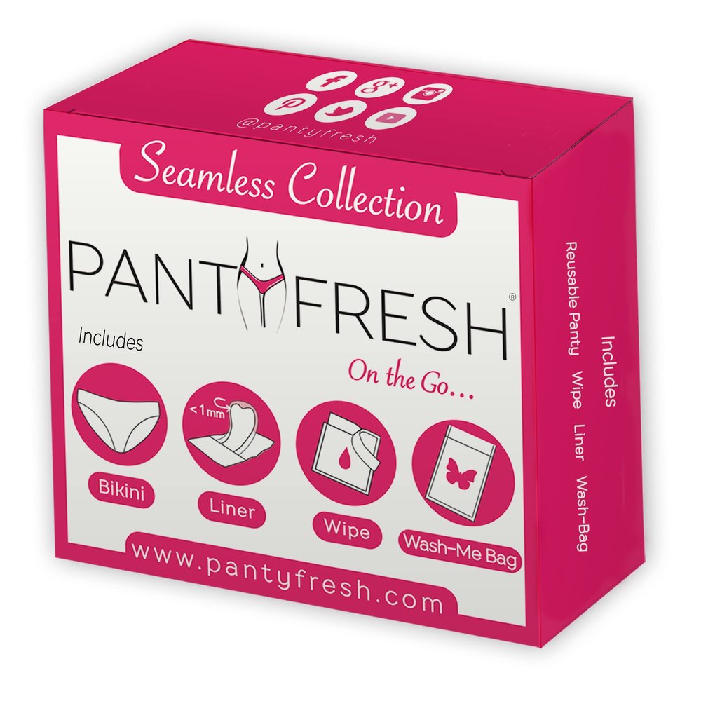 Emergency Panties 3in1 Hygiene Kit Includes Seamless Bikini Underwear, Fresh Wipe & Liner Accidents Travel On-The-Go Toiletry Kit White