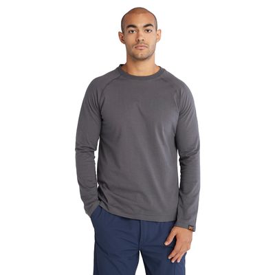 Timberland Unisex Adult Core Refelctive Pro Logo Long-Sleeve T-Shirt Outdoors Equipment, Factory, Medium US Asphalt