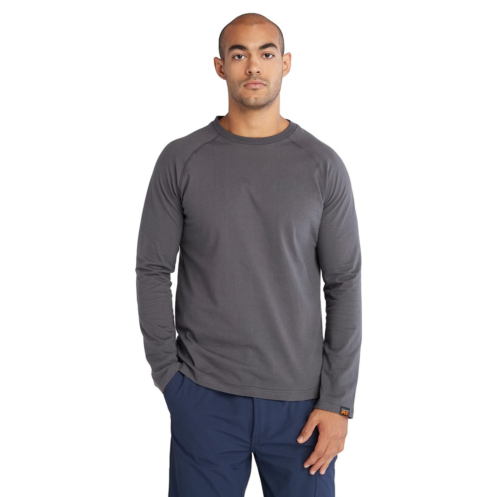 Timberland Unisex Adult Core Refelctive Pro Logo Long-Sleeve T-Shirt Outdoors Equipment, Factory, Medium US Asphalt