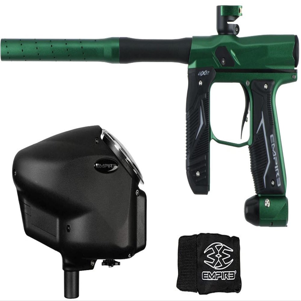 Empire Axe 2.0 Competition Paintball Gun Package w/Grey Halo Too Loader - Dust Green/Dust Black