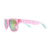 SA106 Girls Kid Size Rainbow Unicorn Badge Horn Rim Sunglasses Pink Peach Mirror view 3
