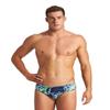 ARENA Men's Earth Texture Brief Swimsuit, Navy/Soft Green Multi, 22 view 1