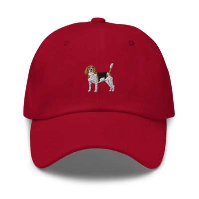 Beagle hat, Embroidered Unisex hat, Beagle Hats for Men, Beagle mom hat, Beagle dad hat, Beagle Gifts. Cranberry
