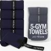 Acteon Microfiber Gym Towels 5 Pack, Quick Dry Silver ION Odor-Free Super Absorbent Sweat Towels for Men & Women, Workout, Yoga, Running, Beach, Travel  16x30.5 Inch (Midnight Blue) view 1