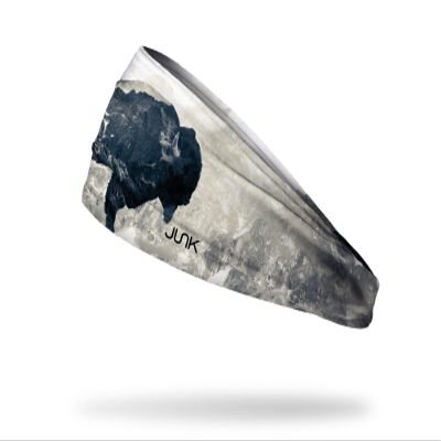 JUNK Brands Big Bang Lite Headband - Moisture-Wicking, Performance Fabric, Non-Slip, Sports Sweatband for Men & Women - One Size - Bison Mountains