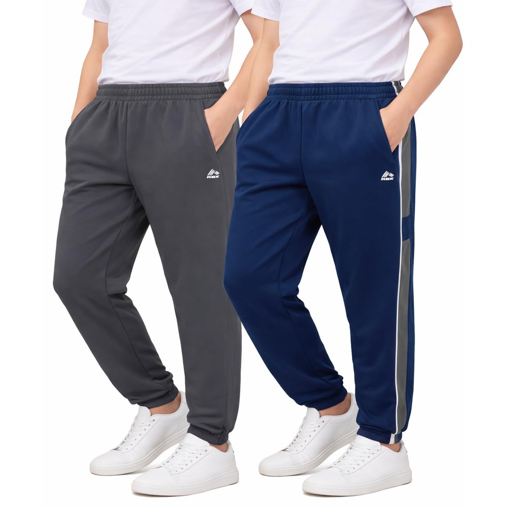 RBX Boys Sweatpants, 2-Pack Performance Joggers, Elastic Waist & Pockets