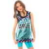 Alexandra Collection Ombre Checker Dance Sequin Jersey Top view 2