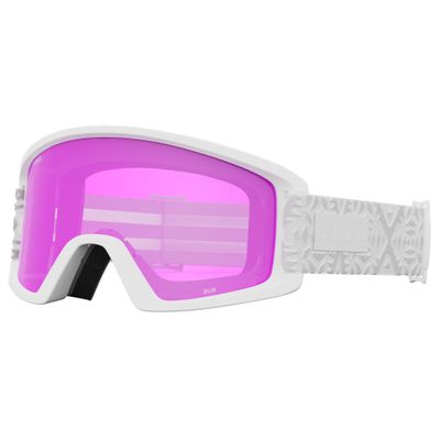 Giro Dylan Ski Goggles - Snowboard Goggles for Women & Youth - White Flake Strap with Amber Pink/Clear Lenses