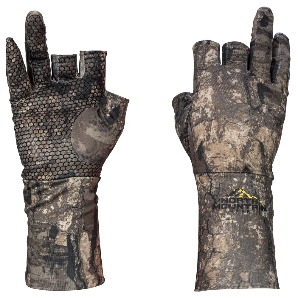 North Mountain Gear Camo Hunting Gloves - Fingerless - Realtree Timber