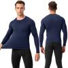SPVISE Navy Blue Compression Shirt Men Long Sleeve Running T-Shirts Workout Top Dry Fit Sports Base Layer Athletic Undershirt view 2