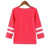 Girls Casual Short Sleeve T Shirts Crewneck Tunic Tops 4-13Y Kids Button Striped Tee Blouses (BM8-Red, 10-11 Years) view 2