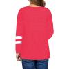 Girls Casual Short Sleeve T Shirts Crewneck Tunic Tops 4-13Y Kids Button Striped Tee Blouses (BM8-Red, 10-11 Years) view 4