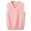 Jhaoyu Boys Girls Knit Sweater Vest V-Neck Sleeveless Crop Top Pullover Waistcoat Uniform School Pink 5-6 Years view 1