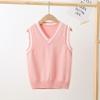 Jhaoyu Boys Girls Knit Sweater Vest V-Neck Sleeveless Crop Top Pullover Waistcoat Uniform School Pink 5-6 Years view 2