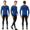 SPVISE Blue Compression Long Sleeve Shirt Men Athletic T-Shirt Workout Tops Gym Undershirts Cool Dry Base Layer Sports Gear view 2