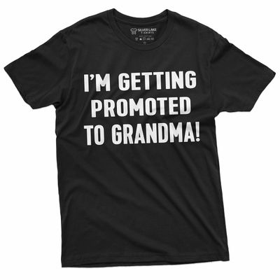 New Baby Announcement Promoted to Mother Tee Shirt Maternity Unisex Baby Shower Tee Shirt (Large Mom - Black)