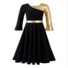 winying Kids Liturgical Praise Dance Dress for Girls Loose Fit Full Length Tunic Dancewear Worship Costume Black 4 Years view 1