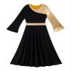 winying Kids Liturgical Praise Dance Dress for Girls Loose Fit Full Length Tunic Dancewear Worship Costume Black 4 Years view 4