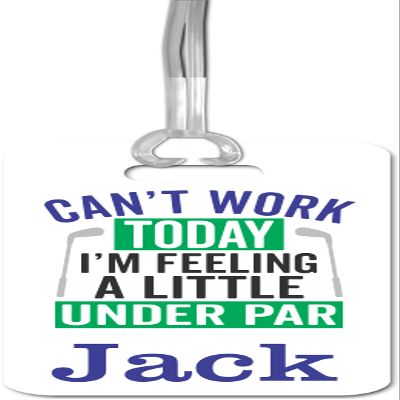 Daisy Lane Golf Gift for Men and Women - Personalized Luggage Name Bag Tag - Funny Golfer Present for Dad (Feeling Under Par)