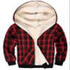 Gihuo Unisex Boy's Girls Winter Warm Sherpa Lined Zip Up Sweatshirt Fleece Jacket Kid's Hoodie Outerwear(RedPlaid-4Y) view 1